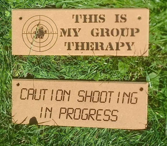 laser engraved shooting signs by Gr8fun Targets